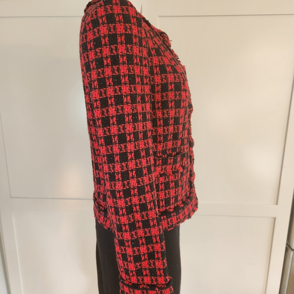 Express Tweed Houndstooth Snap Front Jacket - image 4